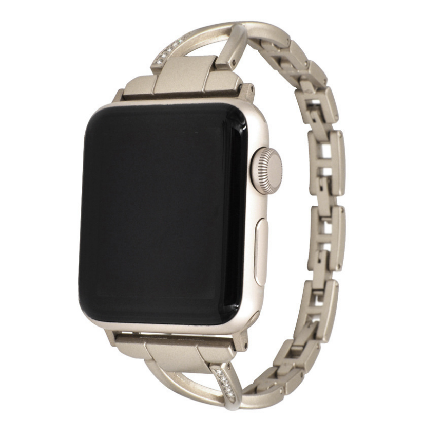 Bracelet pour FEMME  Apple Watch X-Type en acier inoxydable avec diamants