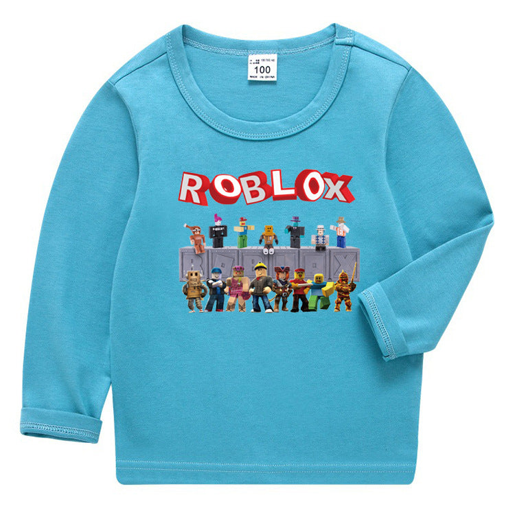 T-shirt à manches longues style coréen Roblox pour enfants 2020