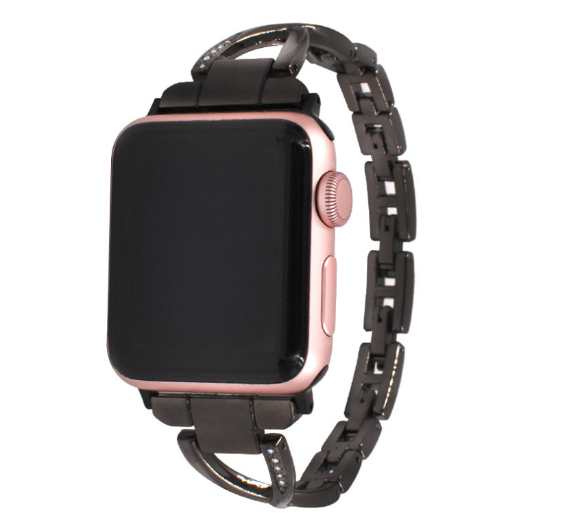 Bracelet pour FEMME  Apple Watch X-Type en acier inoxydable avec diamants