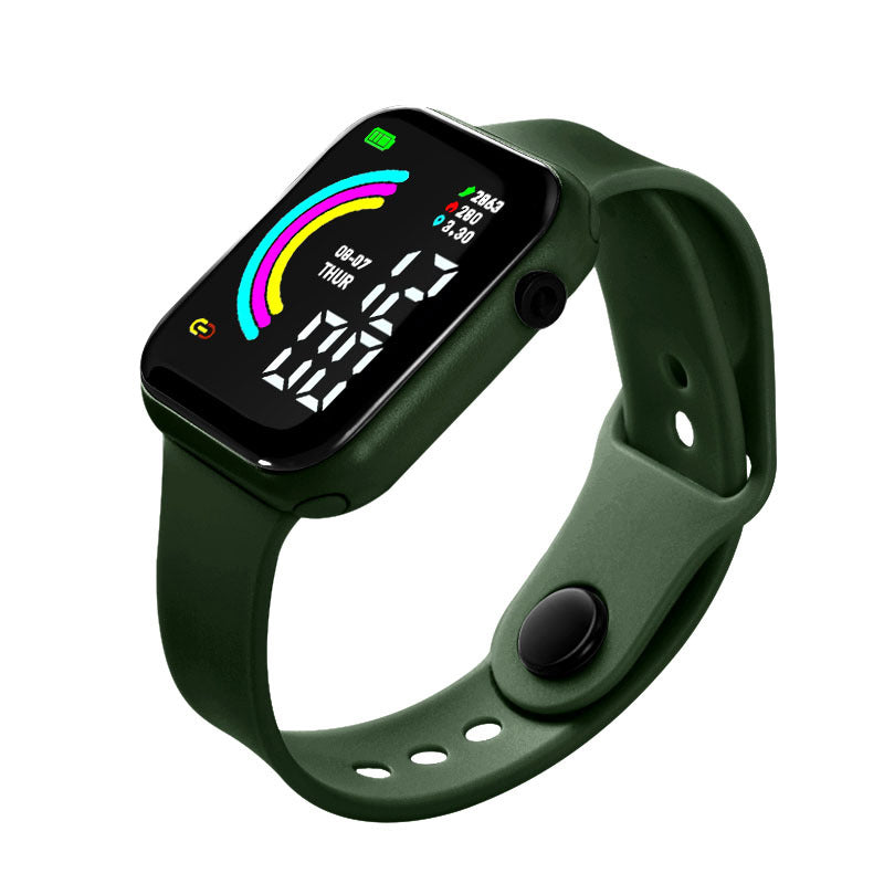 Montre Intelligente Sport Carrée LED pour Adolescents Garçons