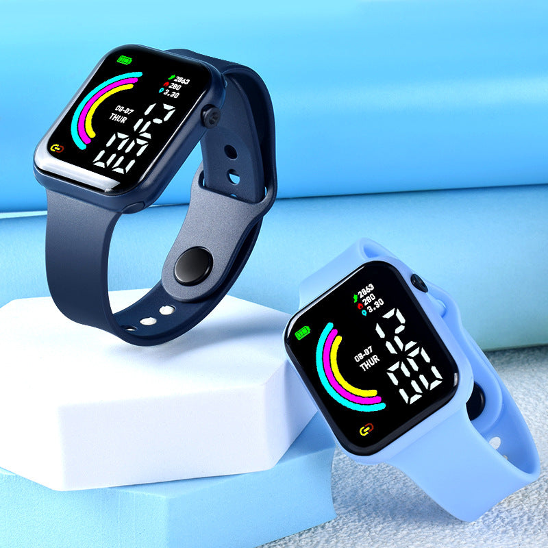Montre Intelligente Sport Carrée LED pour Adolescents Garçons