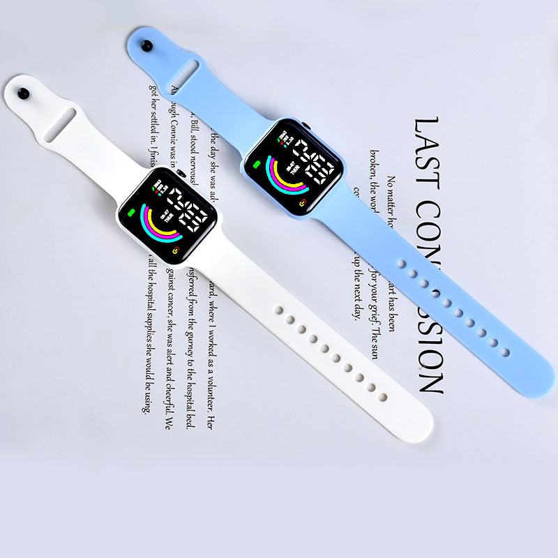 Montre Intelligente Sport Carrée LED pour Adolescents Garçons