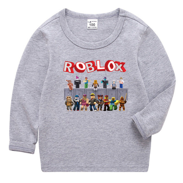 T-shirt à manches longues style coréen Roblox pour enfants 2020