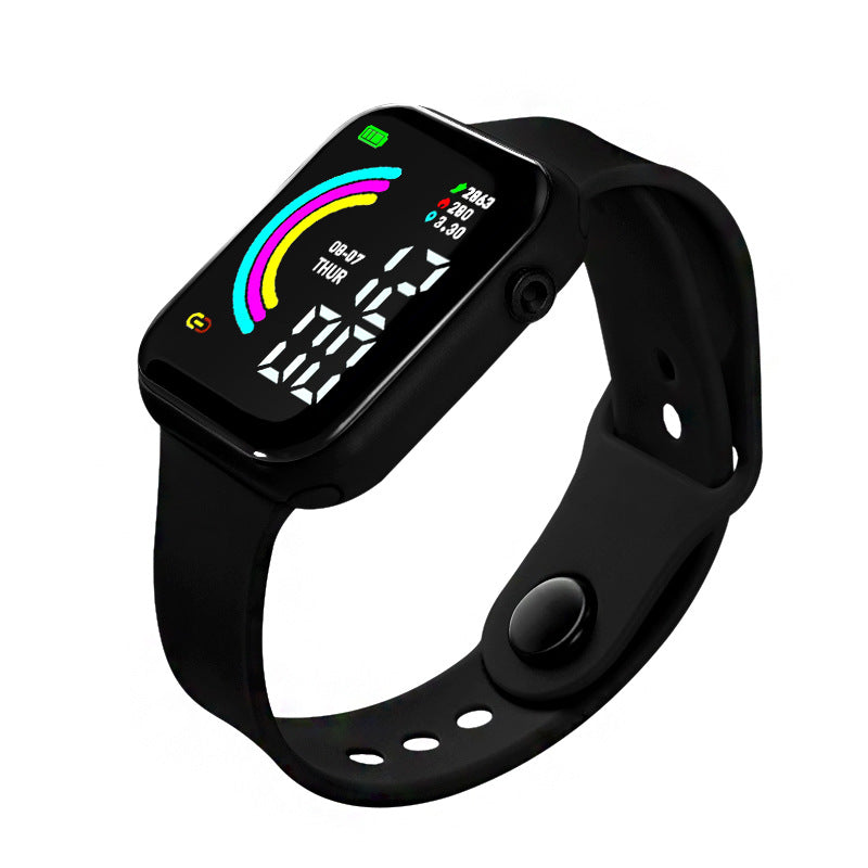 Montre Intelligente Sport Carrée LED pour Adolescents Garçons