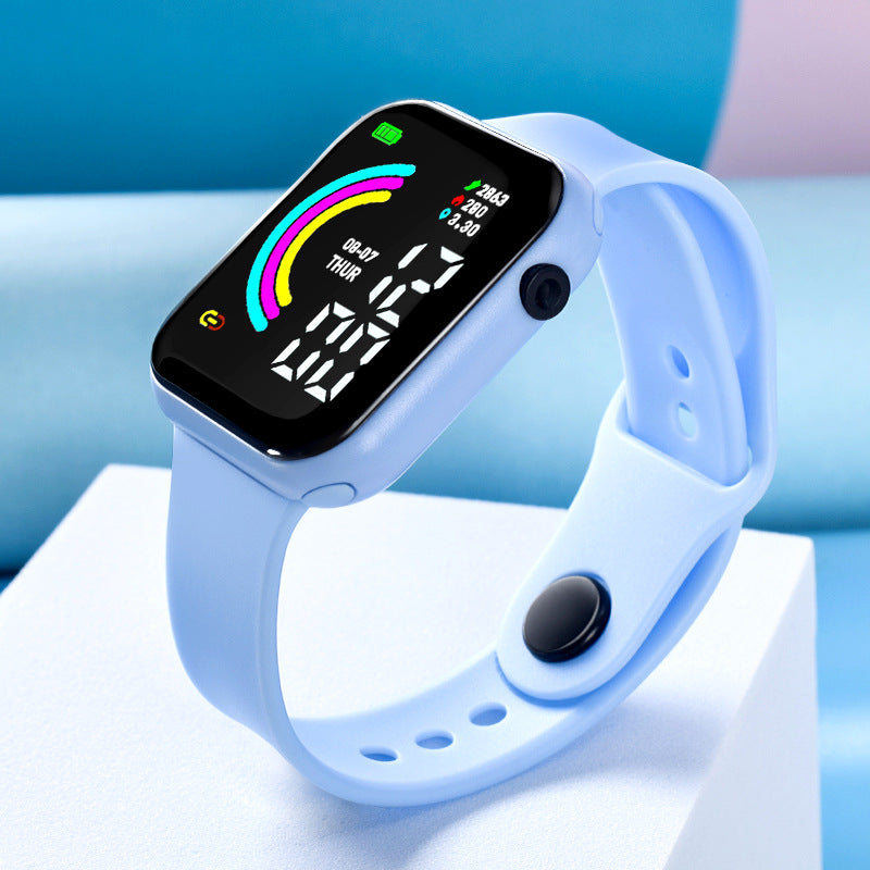 Montre Intelligente Sport Carrée LED pour Adolescents Garçons