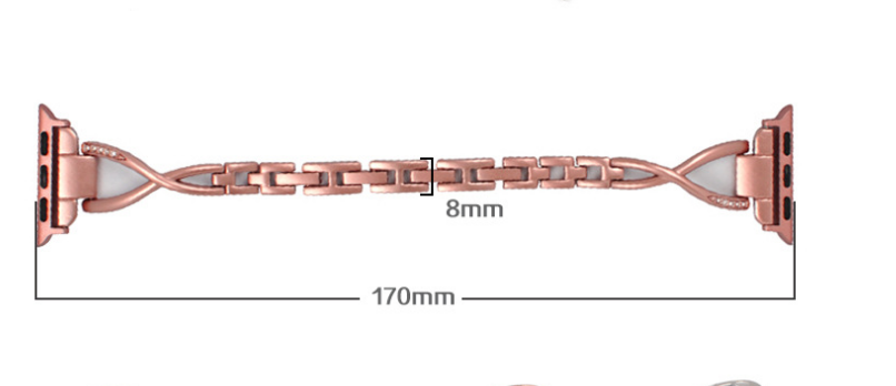 Bracelet pour FEMME  Apple Watch X-Type en acier inoxydable avec diamants