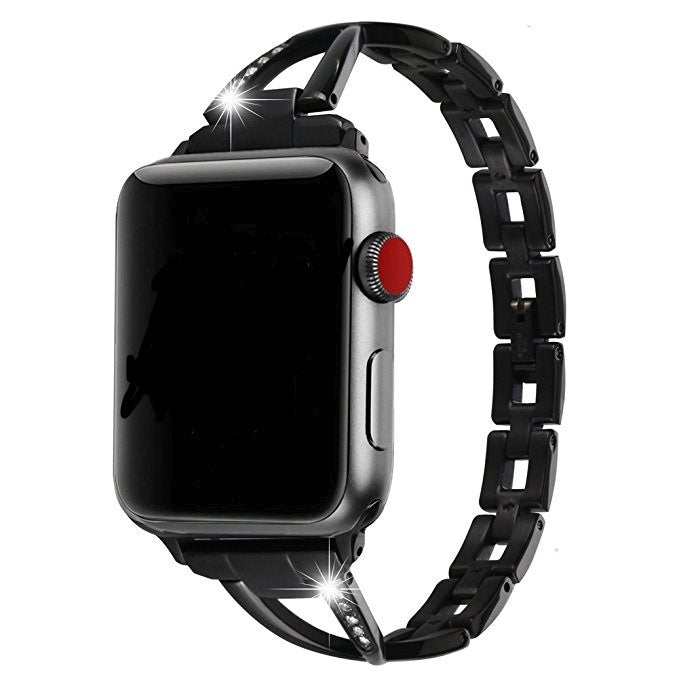 Bracelet pour FEMME  Apple Watch X-Type en acier inoxydable avec diamants