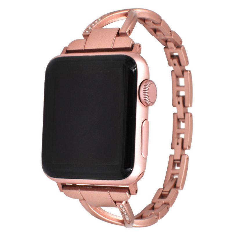 Bracelet pour FEMME  Apple Watch X-Type en acier inoxydable avec diamants