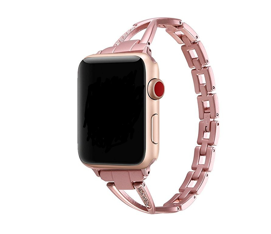 Bracelet pour FEMME  Apple Watch X-Type en acier inoxydable avec diamants